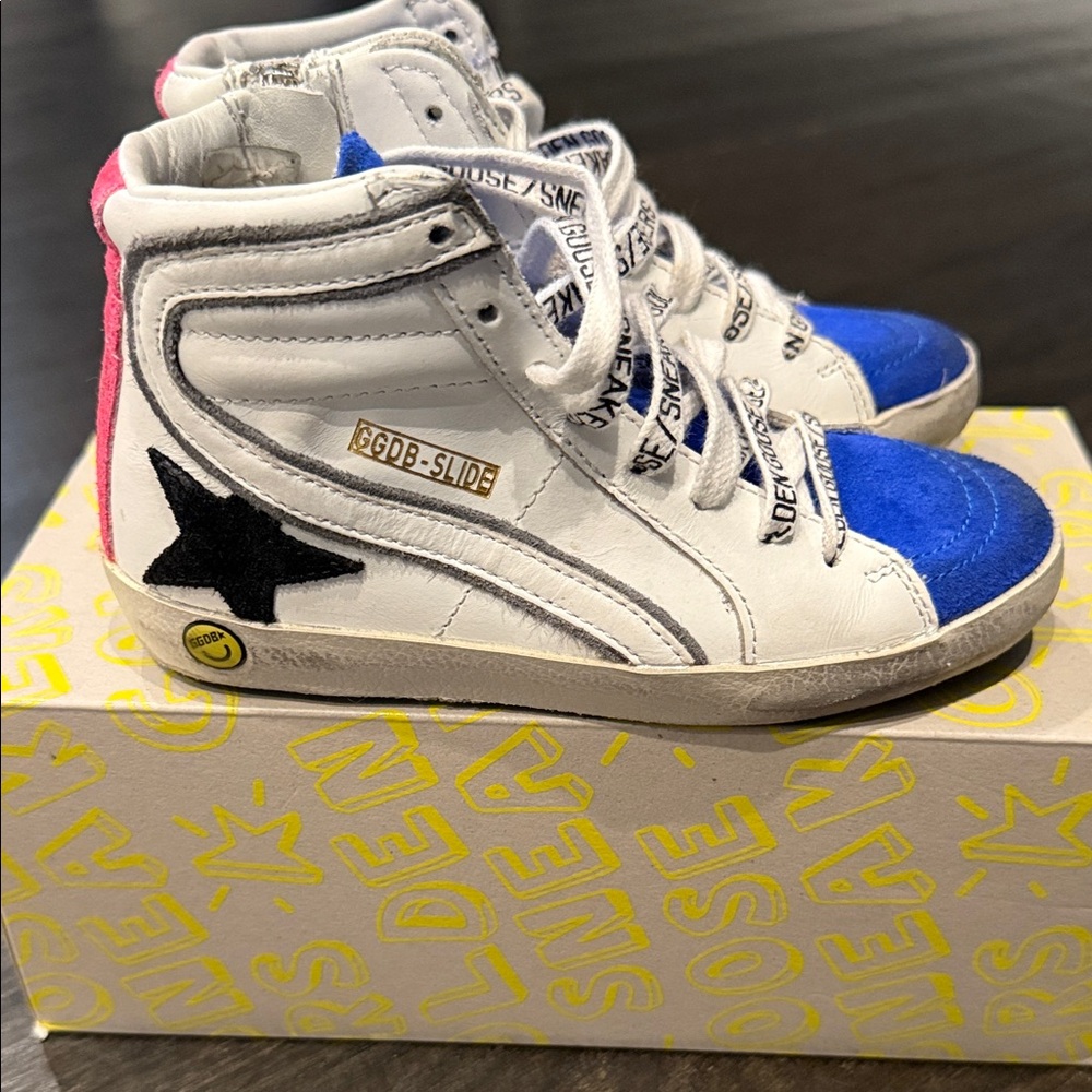 Golden Goose Kids slide classic Sneakers - Blue, White, and Pink